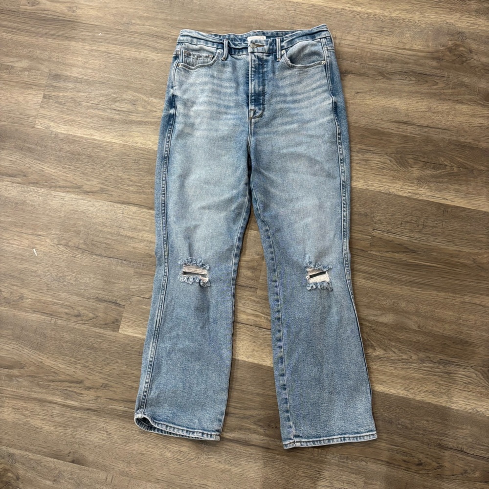 Good American Blue Denim Jeans distressed 12 / 31